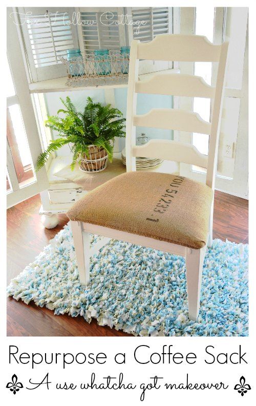  DIY Tutorial | Coffee Bag Chair Makeover: #Repurpose #Upholstery