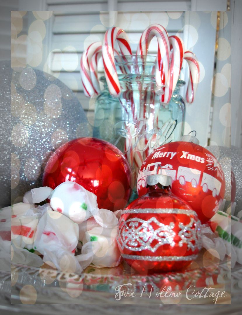 vintage christmas holiday candy cane shiny brite decor