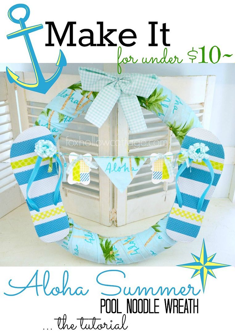 Make a Pool Noodle Wreath for Under Ten Dollars - www.foxhollowcottage.com