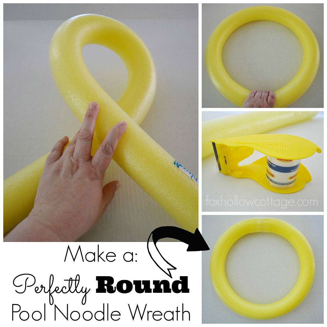 How to make a perfectly round pool noodle wreath base - tips at www.foxhollowcottage.com