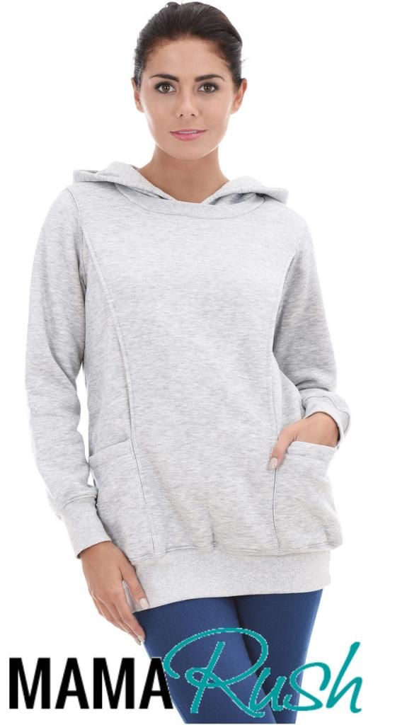 Nursing Breastfeeding Warm Jumper Sweater Long Top Cosy Hoodie 8 10 12