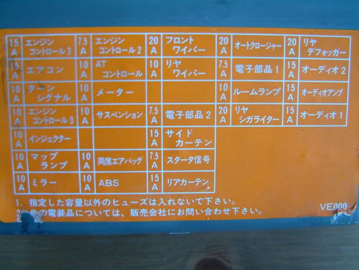 Nissan cefiro fuse box translation #6