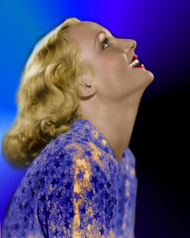 Carole Lombard - blue bg Pictures, Images and Photos