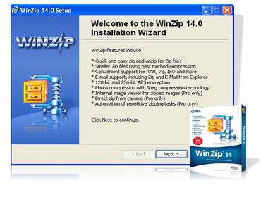 WinZip v14.0 Build 8652
