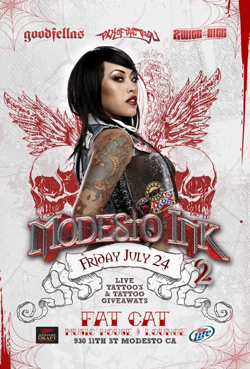 MODESTO INK 2 THIS FRIDAY @ FAT-CAT LIVE VIDEO MIX BY DON LYNCH FREE TATTOO 