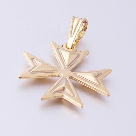 cross gold maltese CROSS  Gold charm Pendant MALTESE 18ct