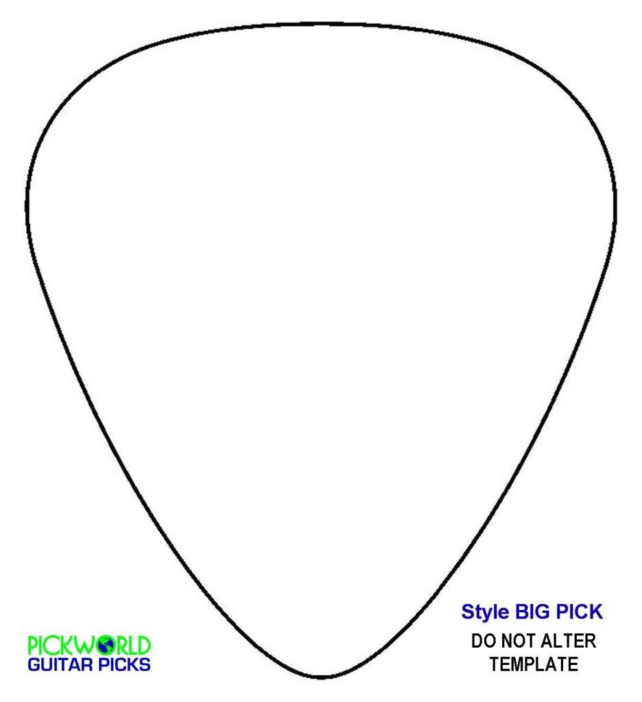 Size Guitar Pick Template