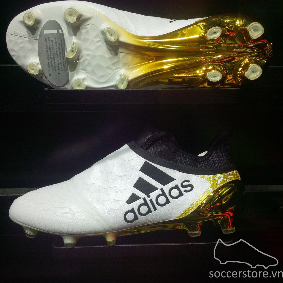 Adidas X 16+ Purechaos FG/AG - White/Core Black/Gold Metallic 