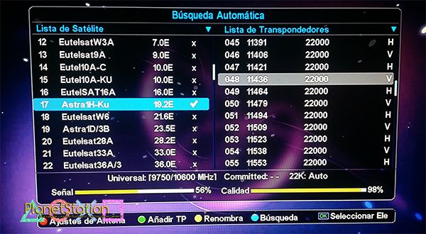 IRIS 9800 HD Búsqueda de canales