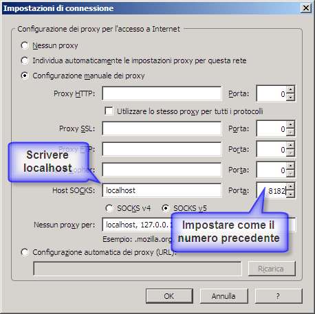 Configurazione di Firefox per un proxy 2