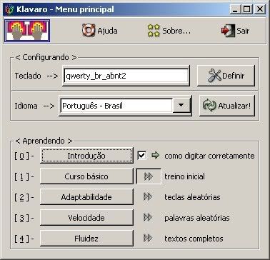 Tela do Klavaro
