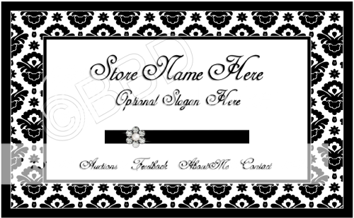 BASIC  STORE DESIGN Black White Damask CLASSIC CHIC  