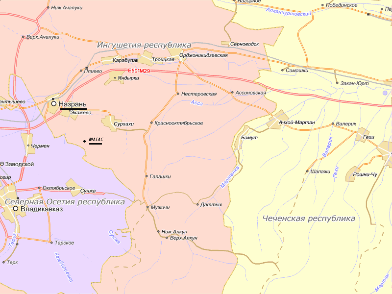Карта назрань ингушетия
