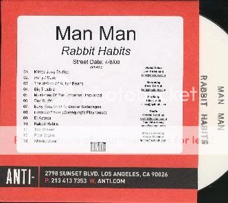 MAN MAN   Rabbit Habits   RARE 13 Track Promo CD 08 RED 045778694228 