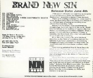   is the RARE 2002 release from Brand New Sin titled, Brand New Sin