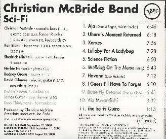 CHRISTIAN McBRIDE   Sci Fi   RARE 11 Track CD Advance 731454391528 