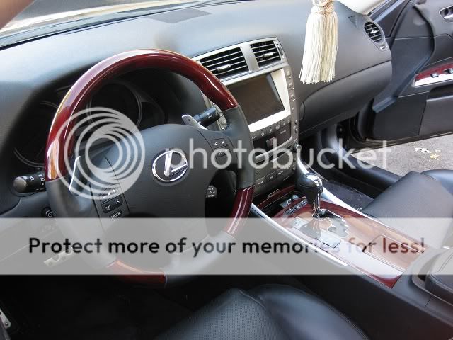 Lexus IS250 350 Dark Green Wood Leather Steering Wheel